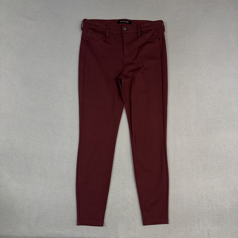 Liverpool Pants Womens 10 Purple Madonna Skinny Legging Stretch Rayon Preppy